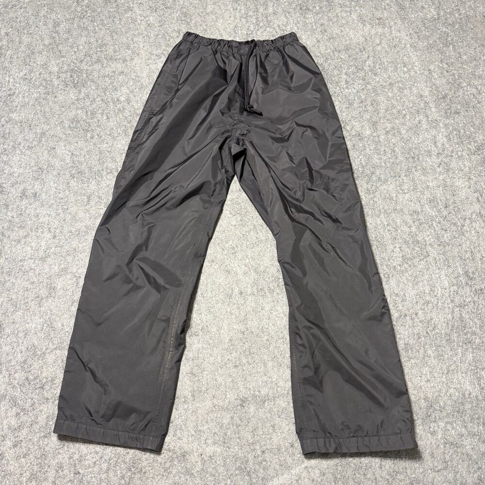 Vintage 90s REI Elements Rain Pants Womens 12 Black Nylon Ankle Zip Hiking Cargo